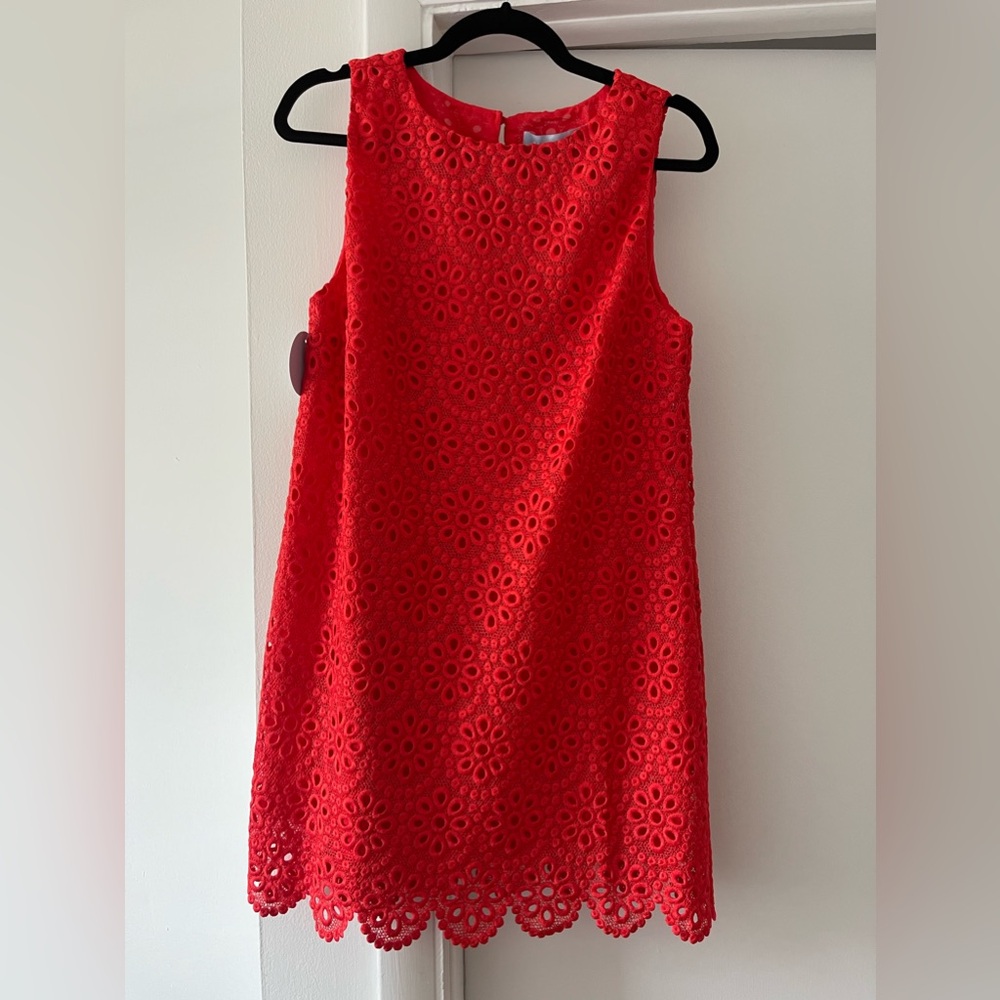 Hill House Home Scallop Lace Charlie Dress in Poppy